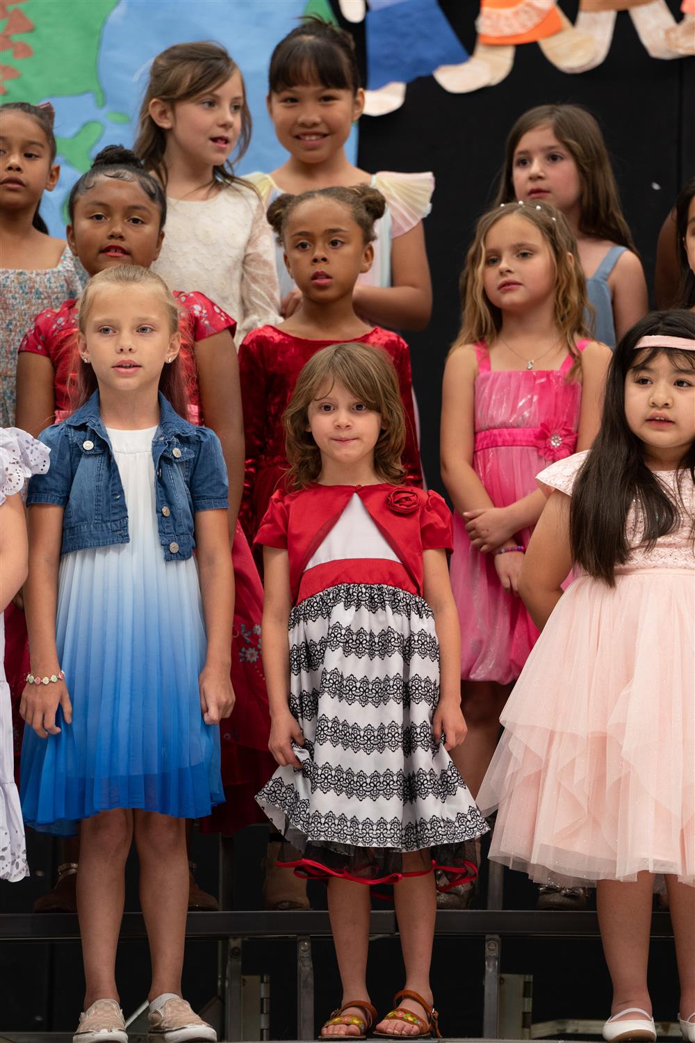 Students celebrate their diverse cultures and backgrounds during Bologna Elementary School's Celebration of Nations assembly.